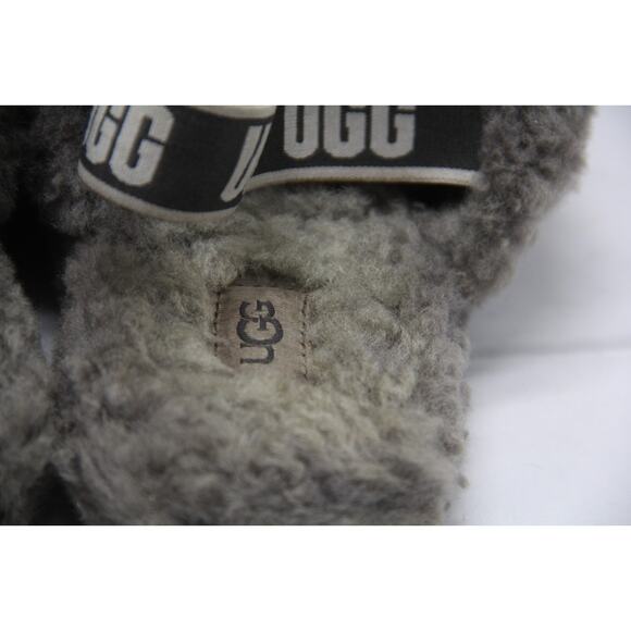 UGG Fluff Yeah Slide Sandals Women's Size 6 Gray Sheepskin Slippers Slip On - Picture 5 of 7
